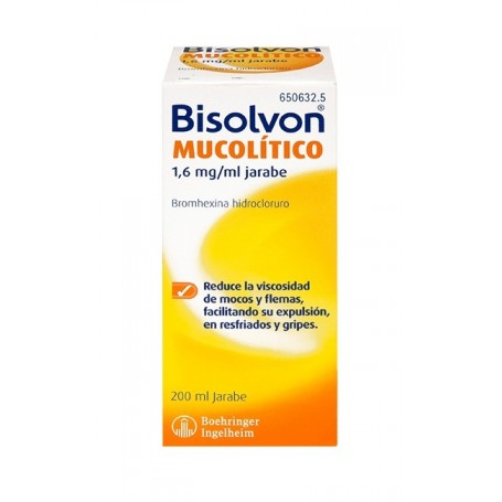 BISOLVON MUCOLITICO 1,6 MG/ ML JARABE, 1 FRASCO DE 200 ML